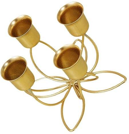 Cabilock Portacandele in Stile Antico Candelabro A 4 Bracci Ornamento Decorativo Vintage Per La Casa decorazioni per torte natalizie