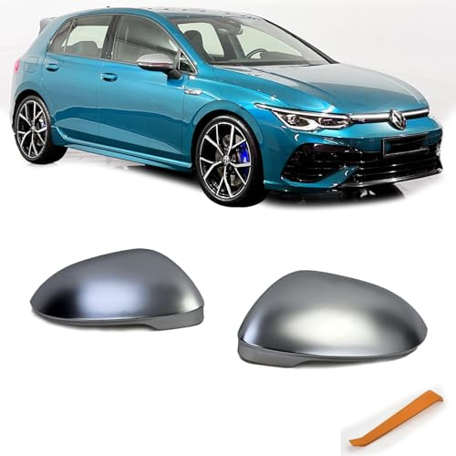 Spiegelkappen Silber Matt zum Austausch für VW Golf 8 + ID.3 ohne Spur Assistent