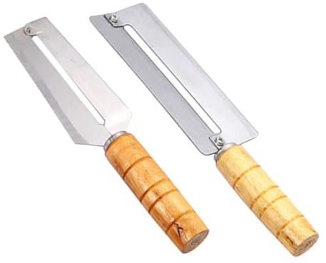 Alipis 2stücke Teiliges Edelstahl Schäler Mit Holzgriff Ergonomischer Gemüseschäler Für Obst Und Zuckerrohr Praktisches Langlebiges Küchengerät Kompakt Und Einfach Zu Bedienen
