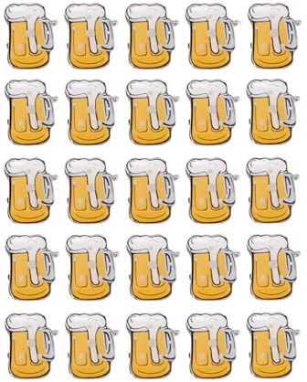 ABOOFAN 50 StüCke Blinkende Brosche Pin Blinkende Anstecknadeln Bier Becher Oktoberfest Anstecker FüR Weihnachten Oktoberfest Silvester