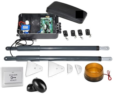 Ouvre-Porte Coulissant Automatique, 12 V CC 220 V CA, Moteur de Portail battant, kit de motorisation télescopique pour Support de Portail à Double battant, Batterie de Secours Y, Alimentation solair