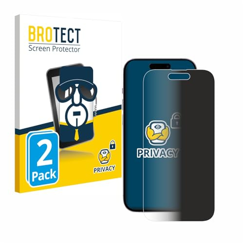 BROTECT Blickschutzfolie für Apple iPhone 14 Pro | 2 Stück Anti-Spy Displayschutz Made in Germany Smartphones und Handys Privacy Screen Protector Blaulichtfilter Klare Folie
