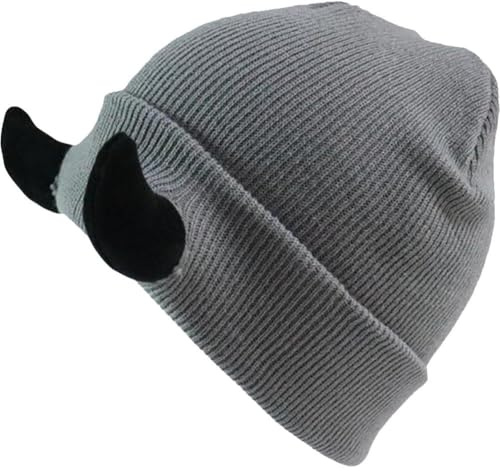Wudaizhi Devil Horns Herrenmütze, Strickmütze Hörnern, Damen Hip Hop Daemon Horns Cap Für Winter, Warm, Ski, Outdoor, Scuttle