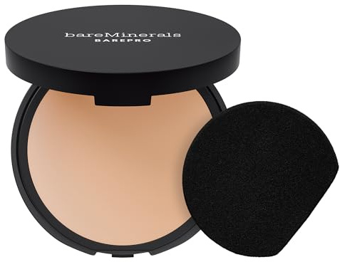 bareMinerals Barepro 24HR Skin-Perfecting Powder Foundation, Matte Pressed Powder Foundation Full Coverage with Plant-Based Squalene, Oil Control, Vegan - Light 22 Cool