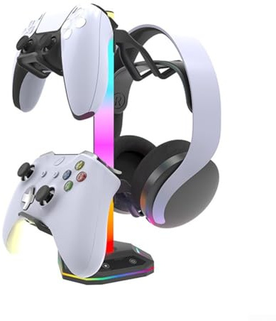 RGB Gaming Controller And Headphone Stand, Storage Bracket For Xbox, For PS5, For PS4, And For Switch Controllers, 19 * 5.3 * 3.8CM
