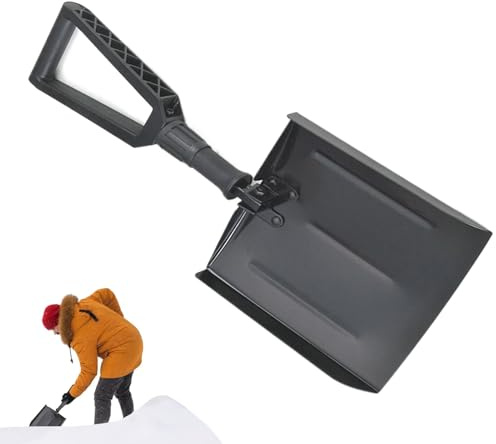 Pala da neve – pala da neve ergonomica robusta, pala da neve pieghevole in alluminio, facile da riporre | pala da neve telescopica per persone di grandi dimensioni, pala da neve leggera, neve