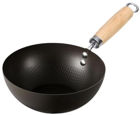 LeeQinersw Wok en fer pour cuisson à induction, ustensile de cuisine chinois pour hôtel et camping, 24cm