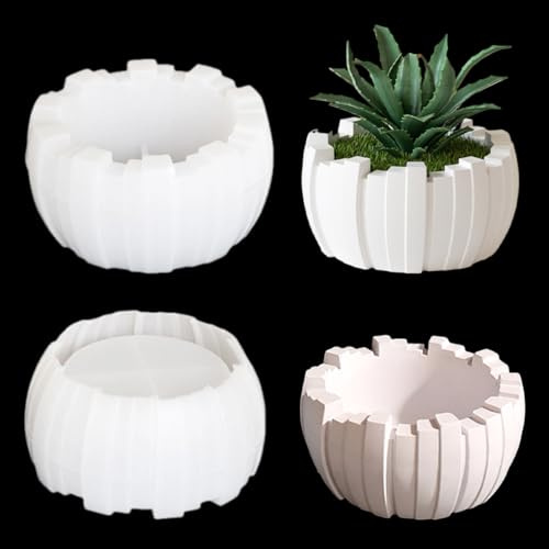 FineInno Round Bowl Resin Mould Irregular Storage Box Silicone Moulds Candle Holder Epoxy Moulds for DIY Plant Pot Jewelry Container Home Decor