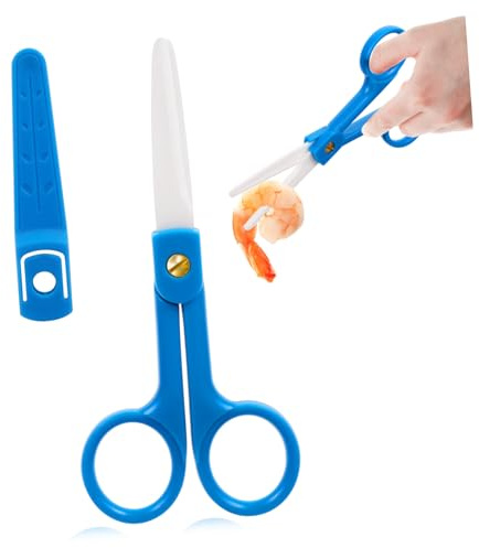 ERINGOGO Ciseaux à Aliments Écrasés pour Bébé, Ciseaux de Meulage en Céramique, Taille Moyenne, Couleur Bleue, Outil Sûr pour Préparation Alimentaire Infantile, Accessoires Complémentaires
