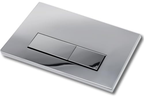 Plaque de déclenchement commande Bouton de chasse d'eau Accessoire pour réservoir de WC Compatible avec Geberit Sigma01,20,30 UP300 et UP320, fonction double chasse(Chromé brillant)