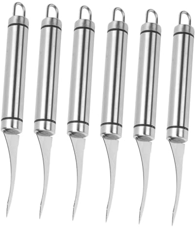 POPETPOP 6 Pièces Couteau Éplucheur Crevette Inox Outil Pratique pour Décortiquer et Déveiner Crevettes Facilitant la Préparation Fruits de Mer sans Blessures Usage Maison et Professionnel