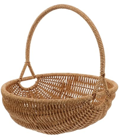 EPIGEIST Effetto Rattan con Manici Contenitore per Frutta e Portapane Resistente e Versatile per e Ristorante Colore Marrone