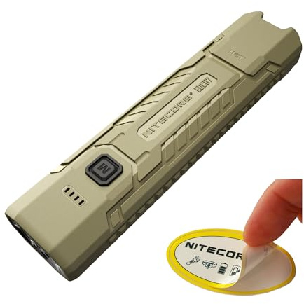 Nitecore EDC07 flache EDC-Taschenlampe, 1500 Lumen, USB-C wiederaufladbar, dreifache Farbtemperatur, leicht, 70 g, IP67 wasserdicht, Alltagsleuchte (hellbraun)