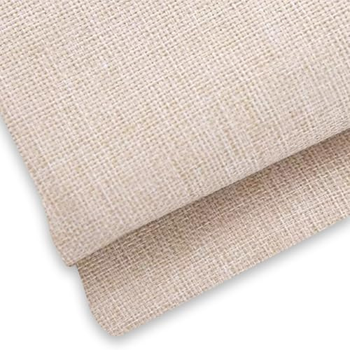 Leinenstoff, 250cm x 148cm Polsterstoff Möbelstoff Meterware, Dekostoff Leinen Leinwandstoff Stoff Strukturstoff für Möbelstoff Vorhangstoff Sofa Stuhl Kissen Tischdecken DIY, Lichtbeige
