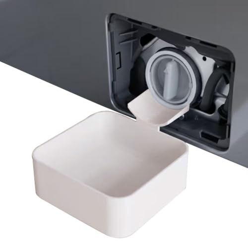 Washer Drain Pan, 4.7×1.7inch Water Catch Tray for Draining Filter, Front Load Washing Machine Tray Prevent Flooding, Drain Funnel - Easy Installation for Basements, Apartments, Mobile Homes, Garages