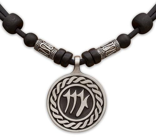 HANA LIMA 1 von 12 Sternzeichen Tierkreiszeichen an verstellbarer Lederkette mit Edelstahlperlen Horoskop Horoscope Halskette Surferkette