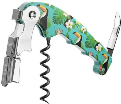 Koala Spain Sacacorchos Retro de Dos Tiempos, Estampado Tucanes