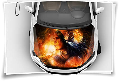 Medianlux Motorhaube Auto-Aufkleber Indianer Krieger Feuer Traumfänger Steinschlag-Schutz-Folie Airbrush Tuning Car-Wrapping Luftkanalfolie Digitaldruck Folierung