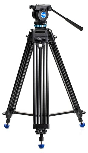 Benro KH25P Video Tripod with Head, 5kg Payload, Continuous Pan Drag, Anti-Rotation Camera Plate