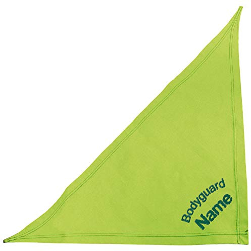 Schecker Kiwi 35 cm Besticktes Hundehalstuch – Bandana Bestickt mit Bodyguard und Hundename - hochwertig - waschbar – individuell