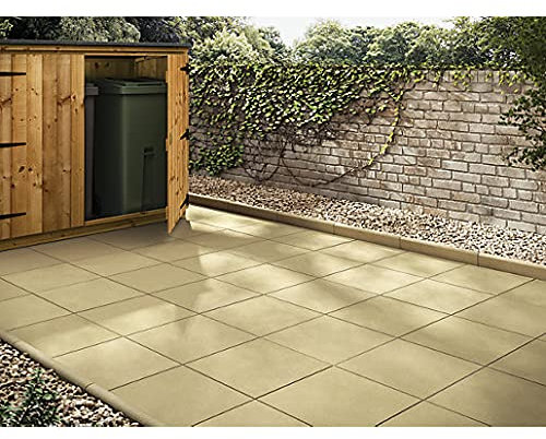 Buff Paving Slab Flag 450mm x 450mm x 32mm Utility Light dimple Smooth Finish x 15