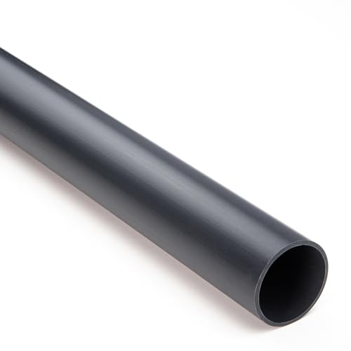 Baumaxxe PVC Rohr 32mm - Kunststoffrohr 1 Meter - 10 Bar - bm054 | 1 Zoll, 1,8mm Wandstärke, glatte Rohrenden zum Verkleben in KlebeMuffe 31,8mm, Pool Zubehör für Poolverohrung 31,8mm