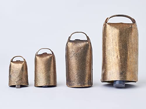 Cencerro campano de Hierro con Recubrimiento de Bronce, Fabricado artesanalmente (5 cm)