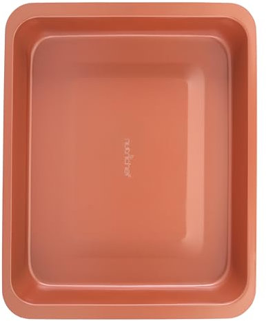 NutriChef Sartén para asar de 15 pulgadas, superficie de capa recubierta antiadherente, ideal para preparación de alimentos, servir, asar, pollo, cerdo, aves de corral, pasteles, postres, hornear,