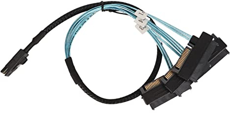 LEYT Mini SAS a 4 SATA Cable 12Gbps Capa de Blindaje Mini SAS Cable PVC para Escritorio (0,5 m)