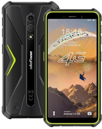Ulefone Armor X12 Rugged Phone Android 13, Up to 6GB RAM 32GB ROM, 256GB Expandable, 13MP Waterproof Camera, 4G Smartphone, Three Card Slots, NFC, 5.45 inch Screen, 4860mAh, UK Version, Green