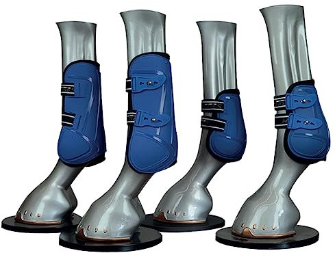 Horses Kit de protections PRO-Quick Soft Royal Bleu M, ensemble de protections d'équitation pour cheval, doux et résistant, protection maximale contre les traumatismes et les trousses