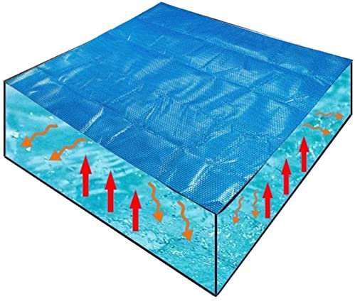 Pool Solarfolie Poolabdeckung Rechteckige Solar-Poolabdeckung 1 M/2 M/3 M/4 M/5 M, Robuste Plane, UV-Schutz, Blasen-Wärmeisolationsfolie Mit Ösen for Familienschwimmbecken, Blau (Size : 3m x 6m)
