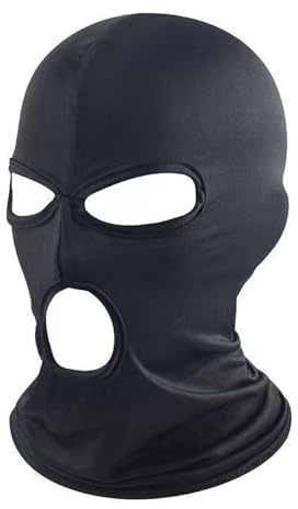 3 Holes Full Face Mask,1PC Women Men Thin Balaclava Ski Mask,Three Holes Full Face Cover for Motorcycle Bike Hunting Cycling Cap Ski Black