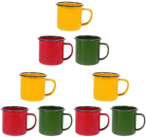 TOPBATHY 9 Pz tazza smaltata colorata tazza in metallo smaltato Tazze da picnic tazzine caffe tazze caffe tazzina da espresso tazze da latte per bambini tazze di caffè campeggio
