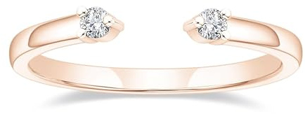 Titaniumcentral Vorsteckring Damen Schmal Offen Verstellbarer Ring Zirkonia Zierlich Schlicht Versprech Ringe Eheringe Verlobungsringe