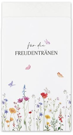COLOFALLA 100 Stücke Freudentränen Hochzeit Papiertüten Mini Tüten Für die Freudentränen Blume Verpackung Deko für Taschentücher Gastgeschenke Hochzeitsdeko