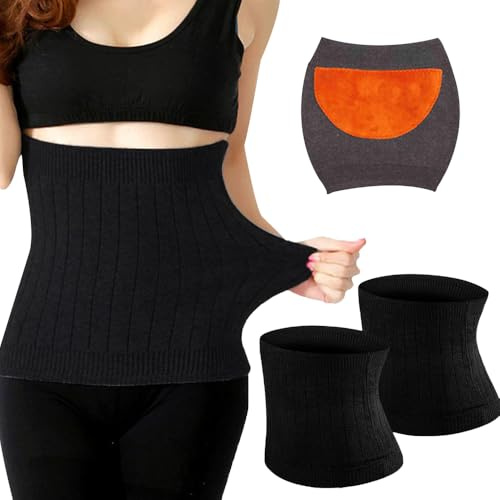 XPJBKC Damen Nierenwärmer, 2 Pcs Rückenwärmer Damen, Taille Wärmer, Elastic Taillenwärmer, Leibwärmer Nierenstulpen, Hüftwärmer, Bauchwärmer, Taillen Beschützer Gürtel für Damen Herren