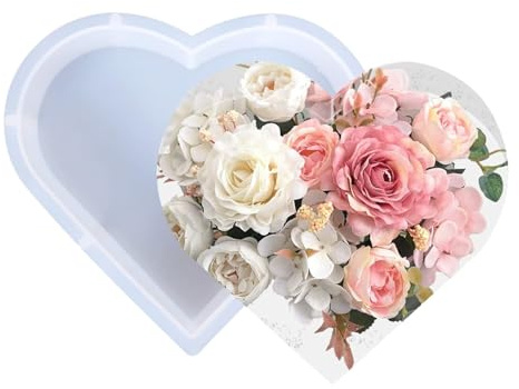 1Pcs Large Heart Silicone Mold, Heart Resin Mould, Deep Resin Mould | for Making Jewelry Candle Soap, DIY Handmade Crafts, Flowers Preservation, Bookends, Souvenir, Gifts, Wedding, Anniversary