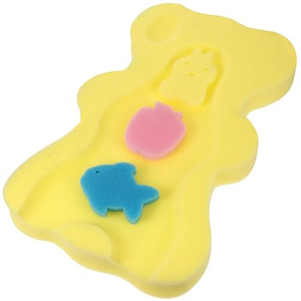 SHOWERORO Tapis De Bain Bébé Antidérapant Doux Coussin En Éponge De Bain Jaune Support De Nettoyage Corps Confortable Et Sûr Pour Peau Délicate Garçon Et Filles