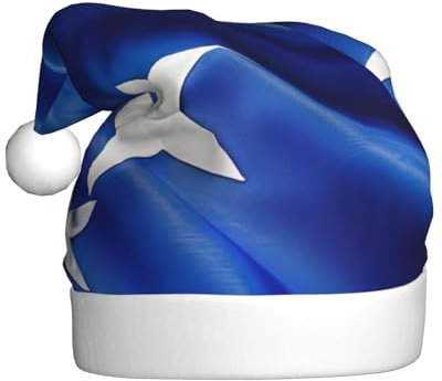 XTYGETY Weihnachtsmütze mit blauer Honduras-Flagge für Damen und Herren, Weihnachtsmannmütze, perfekte Kopfbedeckung für Erwachsene, Kostümpartys