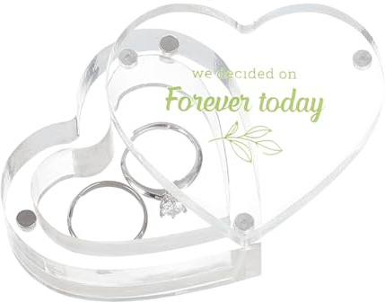 PH PandaHall Herz Klar Ring Box Acryl Ring Display Box Ringträger-Box Hochzeitsring-Halter Transparente Schmuckschatulle Herz Aufbewahrungsbox für Hochzeit Antrag Verlobung Zeremonie, 6.7x6.9cm