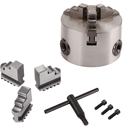 Portabrocas Autocentrante de 3 Mordazas, Portabrocas de Torno Autocentrante de 3 Mordazas de 3 Pulgadas y 80 Mm de Diámetro Portabrocas de Torno de Metal para Torno de