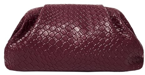 PHILOMENA - Borsa da sera in tessuto di pelle vegana, borsa a mano increspata, borsa a sfera per feste, matrimoni, elegante, 11.61 (L) x 3.14 (W) x 7.08 (H)