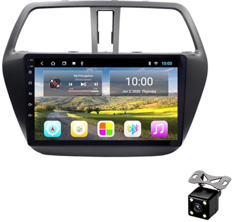 ZhiQin 1+16g,Autoradio Android 12 Stereo Auto Radio GPS Navigation per Suzuki S-Cross 2014-2017 9 Pollici Bluetooth Ricevitore FM Supporto WiFi/SWC/2 Porte USB+Fotocamera Posteriore
