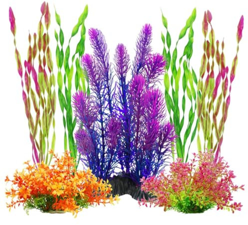 BESPORTBLE 7stücke Teiliges Set Künstlicher Wasserpflanzen Für Aquarien Langlebige Lebensechte Dekoration Für Fischbecken Und Desktop Farbecht Und