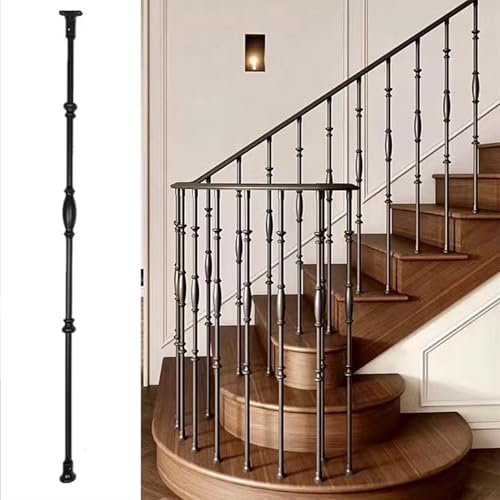 Ringhiera Vetro scale interne esterni 95 Alto Paletti Per Scale von Viti, Decorativo Colonna di Recinzione in Metallo con Staffe Piatte Regolabili, Sostituibile In Metallo Ferro Battuto Pilastro per B