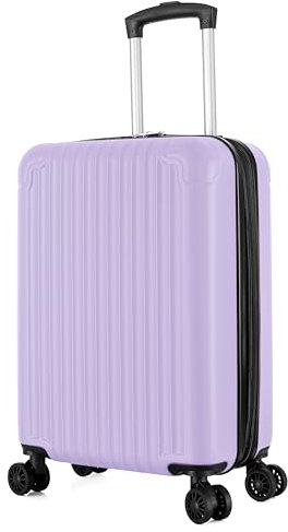 R.Leone Valigia 55x35x25 cm Trolley Bagaglio a mano 4 Ruote in ABS Air Asia, Air France, Ita airways, KLM, EasyJet, Ryanair 318 (Lilla, Valigia 55x35x25 cm)