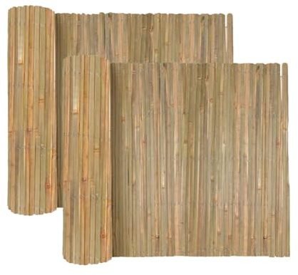 JUANIO Lot de 2 Canisse en Bambou,Brise-Vue clôture de Jardin décorative extérieure, Couverture de Protection Contre Le Vent et Le Soleil - Hauteur 150 x Longueur 300 cm