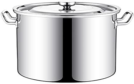 SGKOMN Stockpots Large Stock Pot, Safe Stainless Steel Stock Pot with Lid, Mirror Polished, Easy to Clean, Suitable for All Stove Tops, 45cm*28cm(40L)
