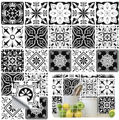 20 azulejos autoadhesivos impermeables de PVC, sin daños, estilo marroquí, azulejos adhesivos para baño, cocina, paredes y suelos